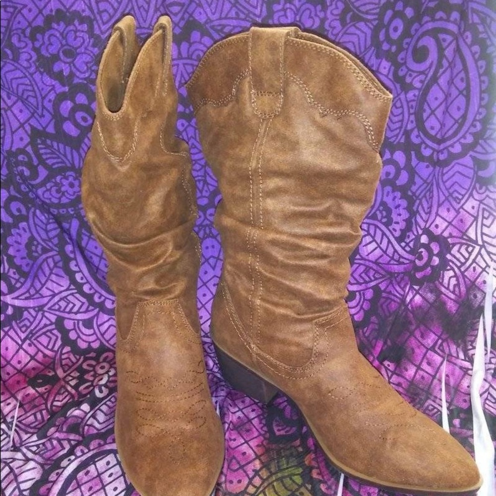 Rampage Slouch Boots Yasmin Whiskey Distress NIB 7